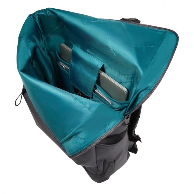 Piquadro Corner Roll-Top 15.6" Laptop Backpack Grigio - 4