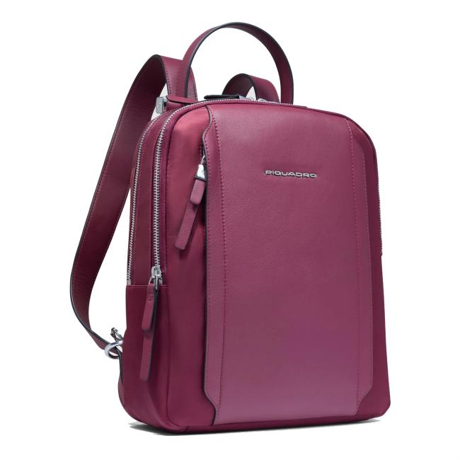 Piquadro Lyra Bordeaux Small Backpack with 12.9" tablet sleeve - 2