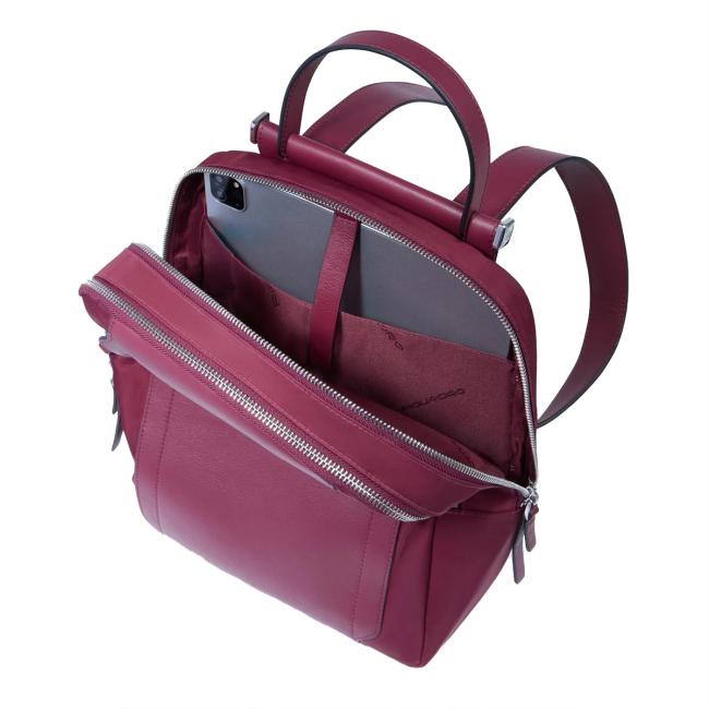 Piquadro Lyra Bordeaux Small Backpack with 12.9" tablet sleeve - 5