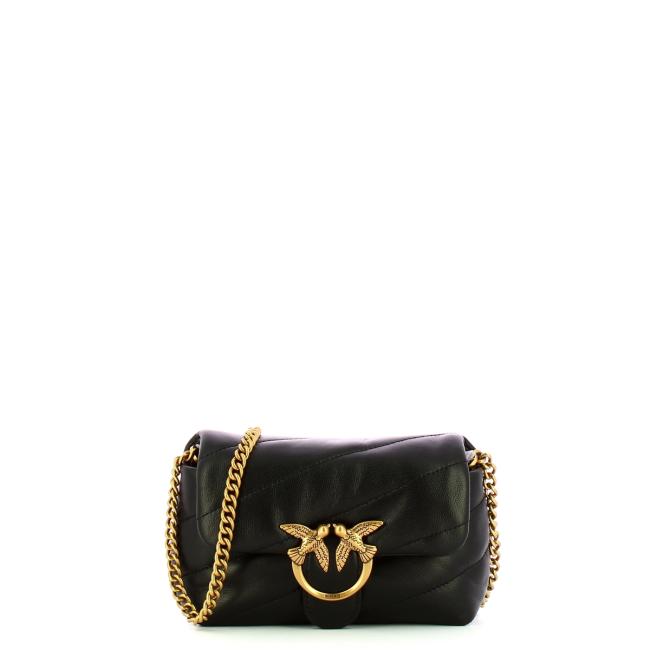 Pinko Mini Borsa a tracolla Love Puff Nero Antique Gold - 1