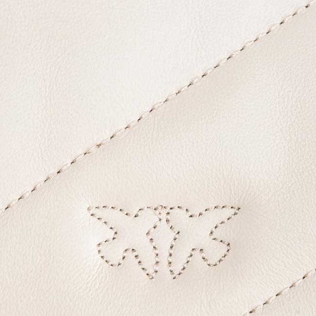 Pinko Mini Borsa a tracolla Love Puff Maxi Quilt Bianco Seta Antique Gold - 5