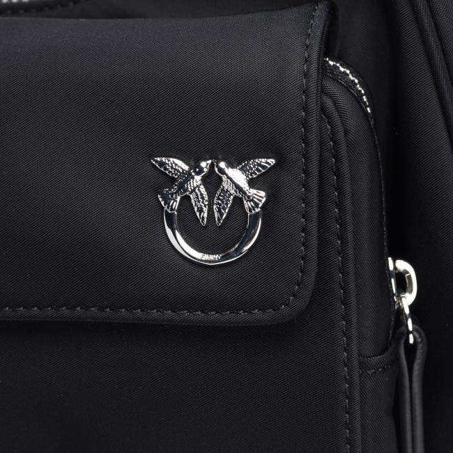 Pinko Borsa a spalla Cargo Nero Limousine Shiny Nickel - 4