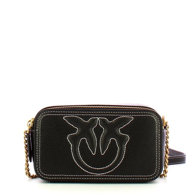 Pinko Camera Case Carrie Mini Nero Antique Gold - 1