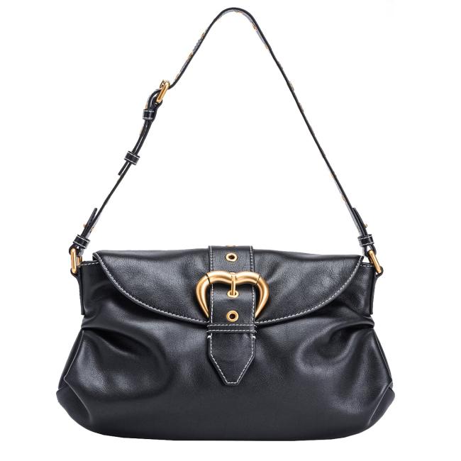 Pinko Borsa a spalla Jolene Classic Nero Antique Gold - 1