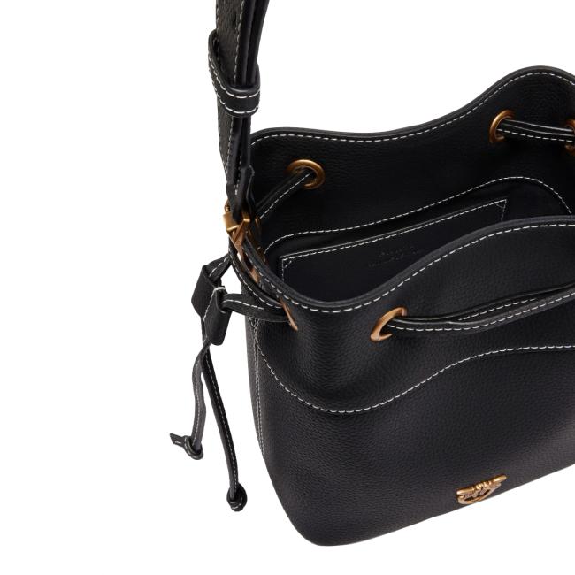 Pinko Borsa Secchiello piccolo Nero Antique Gold - 5