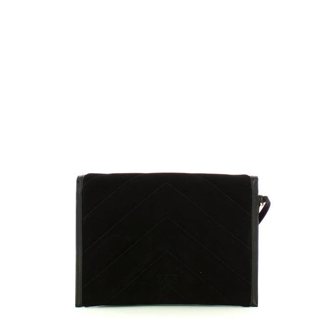 Pinko Pochette Flat Suede Nero Limousine Matt Gold - 3