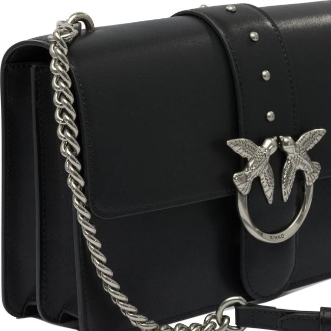 Pinko Tracolla Love One Classic Nero Old Silver - 4