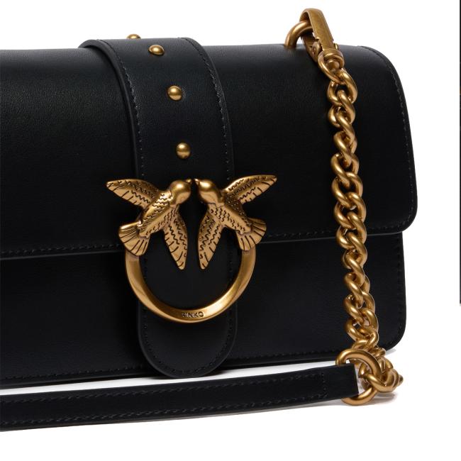 Pinko Mini Borsa a tracolla Love One Nero Antique Gold - 3