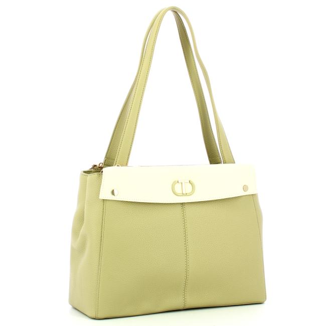 Twinset Tote piccola I'm Not A Lady Bic. Khaki Green Madreperla - 2