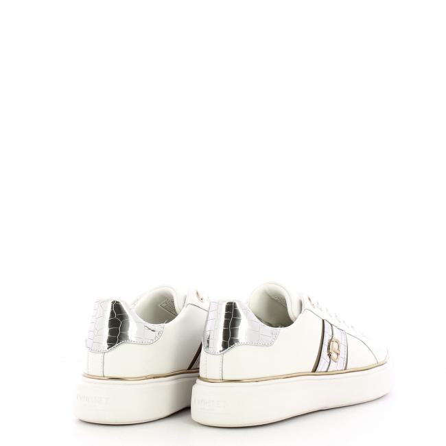 Twinset Sneakers in pelle Oval T Bic. Ottico Argento - 3
