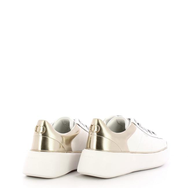 Twinset Sneakers in pelle Oval T Bic. Ottico Oro - 2