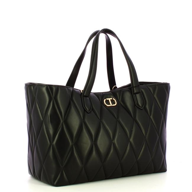 Twinset Tote Grande Waffle Bag Nero - 2