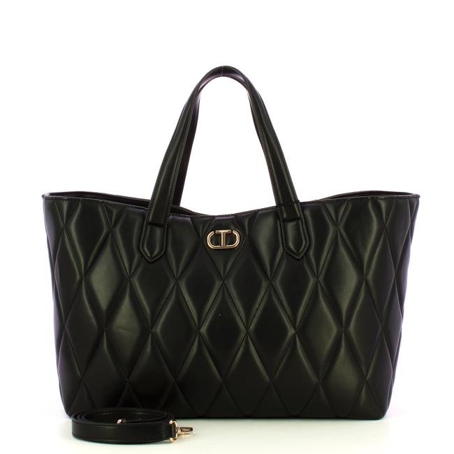 Twinset Tote Grande Waffle Bag Nero - 4