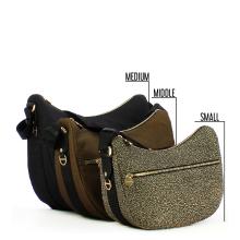 Borbonese Borsa Luna Bag Middle con taschino in Nylon Riciclato Dark Black - 5