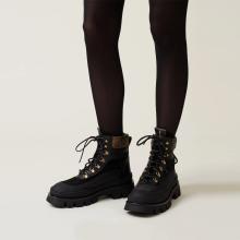 Borbonese Combat Boot Pedula Nero OP Naturale - 2