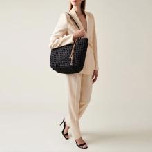 Borbonese Shopping Bag La Nido Large Nero OP Naturale - 5