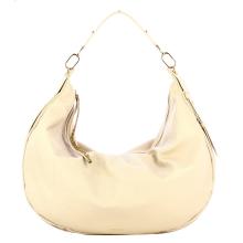 Borbonese Hobo Bag Oyster Large in pelle Porridge - 1