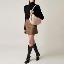 Borbonese Hobo Bag Nueve Medium in pelle Porridge - 5