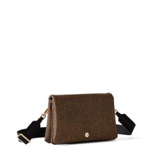 Borbonese Mini Borsa a tracolla in tela rivestita OP Naturale Nero - 2