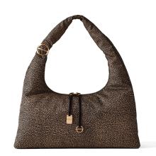 Borbonese Hobo Bag Twinnie Large OP Naturale Nero - 1