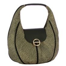 Borbonese Borsa Hobo Medium Cottage OP Naturale Nero - 2