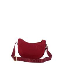 Borbonese Mini Borsa Luna Bag con taschino in Nylon Riciclato Merlot - 3