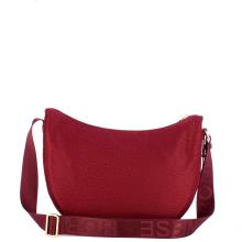 Borbonese Borsa Luna Bag Middle con taschino in Nylon Riciclato Merlot - 3