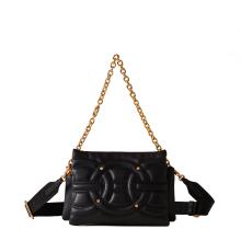 Borbonese Borsa Trifolder Mini Rondo' Nero OP Naturale - 1