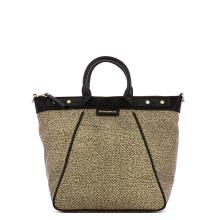 Borbonese Borsa Trapezio Small OP Naturale Nero - 1