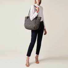 Borbonese Borsa shopping La Nido OP Naturale Nero - 6