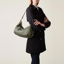 Borbonese Hobo Bag Bond Medium Verde Militare - 2