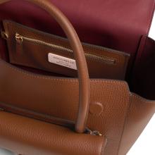 Coccinelle Double Beat Cognac Bowling Bag - 5