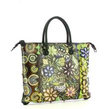Gabs Borsa G3 Plus M Trip Pelle Bull Black Ricamo Verde Fiore - 2
