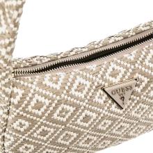 Guess Borsa a spalla Rianee in rafia Taupe - 4