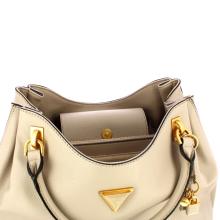 Guess Borsa a spalla Rianee in rafia Taupe - 5