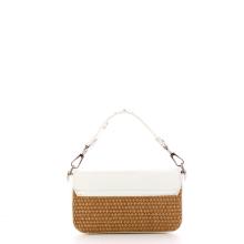 Iuntoo Mini Borsa a mano Graziosa in raffia Camel Bianco - 3