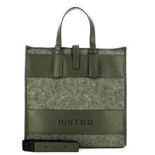 Iuntoo Shopper Grande Caldo Essenziale Grigio Lana Cotta Grigio - 4
