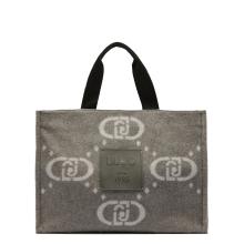 Liu Jo Shopping bag grande in feltro Grey Cloud - 1