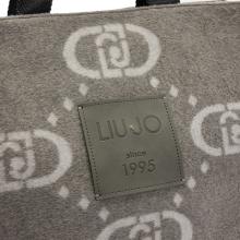 Liu Jo Shopping bag grande in feltro Grey Cloud - 4