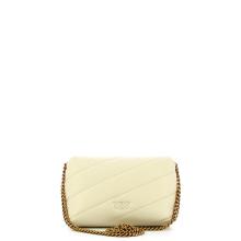 Pinko Mini Borsa a tracolla Love Puff Bianco Seta Antique Gold - 3
