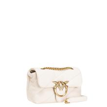 Pinko Mini Borsa a tracolla Love Puff Maxi Quilt Bianco Seta Antique Gold - 2