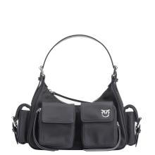 Pinko Borsa a spalla Cargo Nero Limousine Shiny Nickel - 1