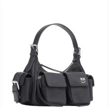Pinko Borsa a spalla Cargo Nero Limousine Shiny Nickel - 2
