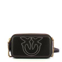 Pinko Camera Case Carrie Mini Nero Antique Gold - 1