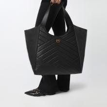 Pinko Tote Bag Puzzle Nero Antique Gold - 6