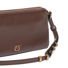 Pinko Tracollina Double Mini Marrone Castano Antique Gold - 3