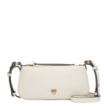 Pinko Borsa a tracolla Mini Half Moon Bianco Seta Antique Gold - 1