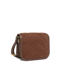 Pinko Borsa a bandoliera Love Box Small Suede Marrone Castano Matt Gold - 2