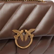 Pinko Borsa a tracolla Large Love Puff Marrone Castano Antique Gold - 3