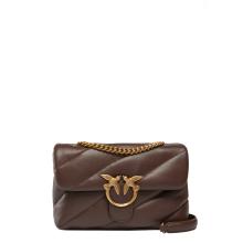 Pinko Love Puff Marrone Castano Antique Gold Crossbody Bag - 1